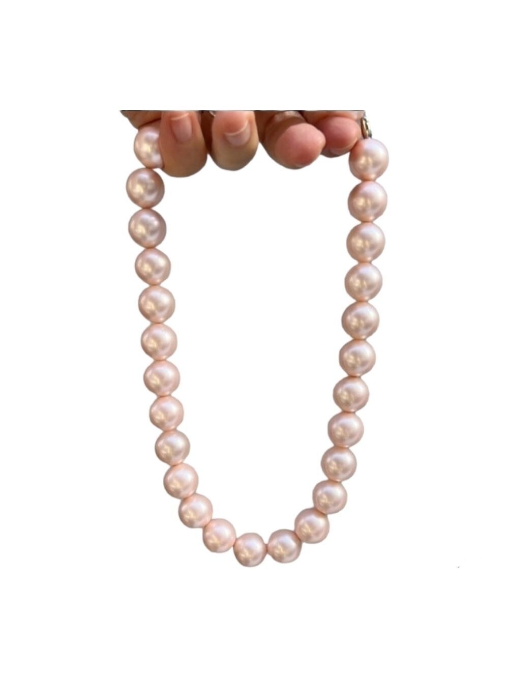Blush Pink faux Tahitian Pearl necklace NEW